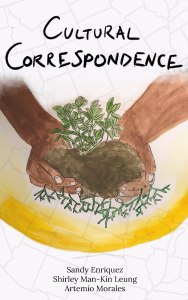 The title "Cultural Correspondence" along with the illustration of a hands holding uprooted plants and dirt