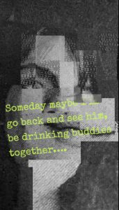black and white collage with text